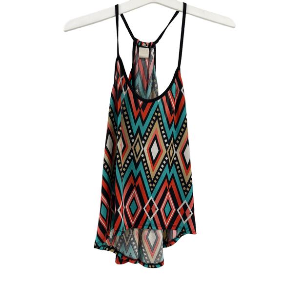 Love J Multicolored Aztec Racerback Sleeveless Tank Top Women's Size Small - Picture 1 of 4